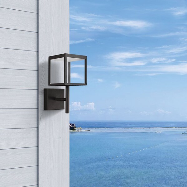 Reveal, Outdoor LED Wall Mount, Black Finish, Clear Glass